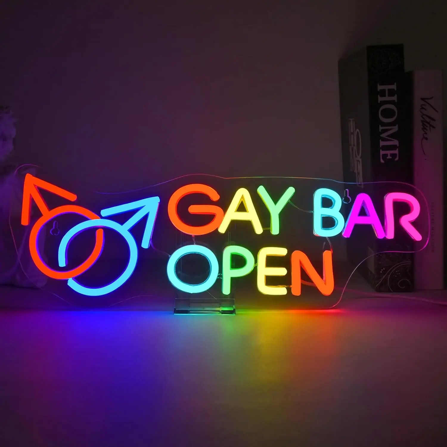 Gay Bar Open Acrylic Neon Sign Multicolor USB Dimmable Neon Light for Pub Lounge Men Cave Party Bar New Store Opening Decor Gift