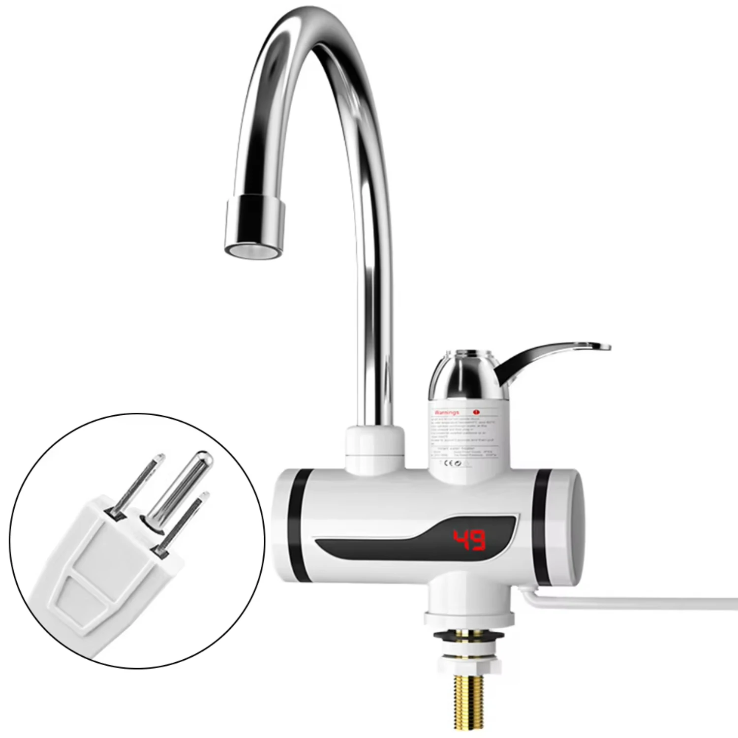 Adjustable Temperature Tankless Water Heater Faucet for Kitchen Bathroom - Digital Hot Water Supply