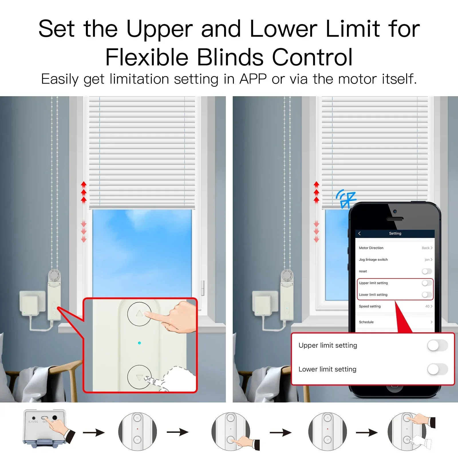 Moes-persiana enrollable eléctrica Tuya Smart Bluetooth, Control de Motor, aplicación Smart Life, puerta de enlace de Control remoto inalámbrica