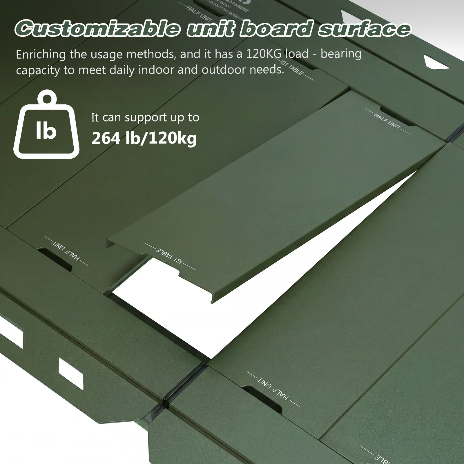 

Portable Backpacking Camp Table 120KG Load Capacity with Adjustable Height Leg with Carry Bag for Hiking Picnic Fishing Beach