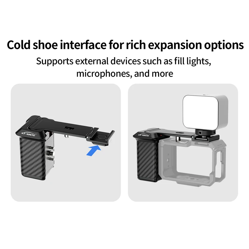 Quick - Release Camera Street Shooting Handle for KF48310 Cage Aluminum Alloy Portable Handheld Grip for DJI Action 5 Pro 4 3