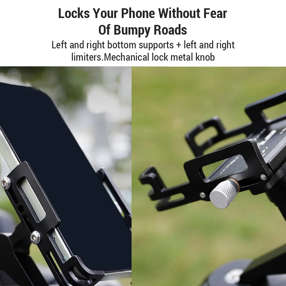 Bike Phone Mount Aluminum Alloy Phone Holder 360 Degree Rotation Bike Accessories for Your Cycle Exploration