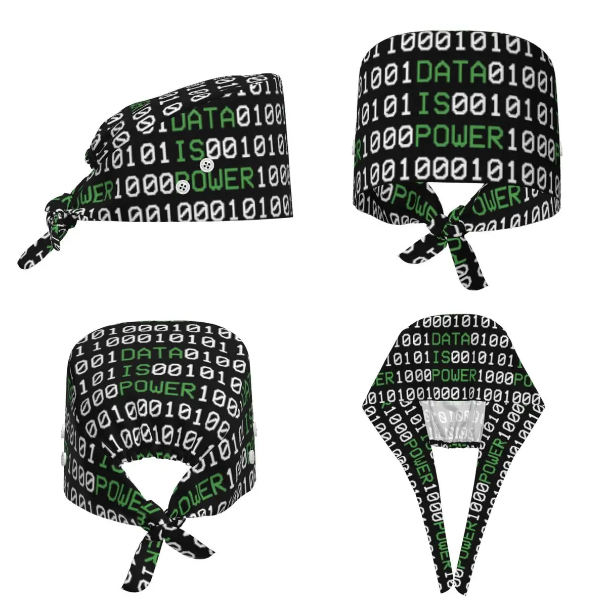 Hacker Code Binary Code Geek Science Computer Scrub Hat Doctor Working Surgical Cap Men Women Adjustable Nursing Caps Dentist