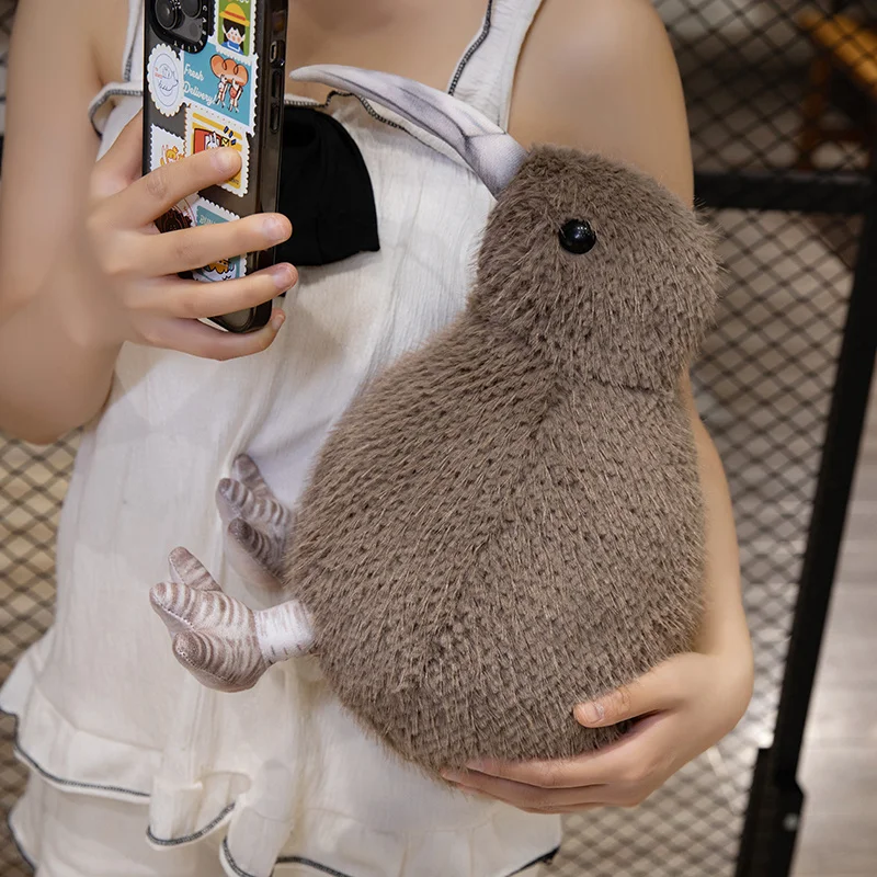 Bruine Kiwi Bird Doll knuffel gevuld wild dier Plushie Peluche zoals echt 3-kleuren verjaardagscadeau