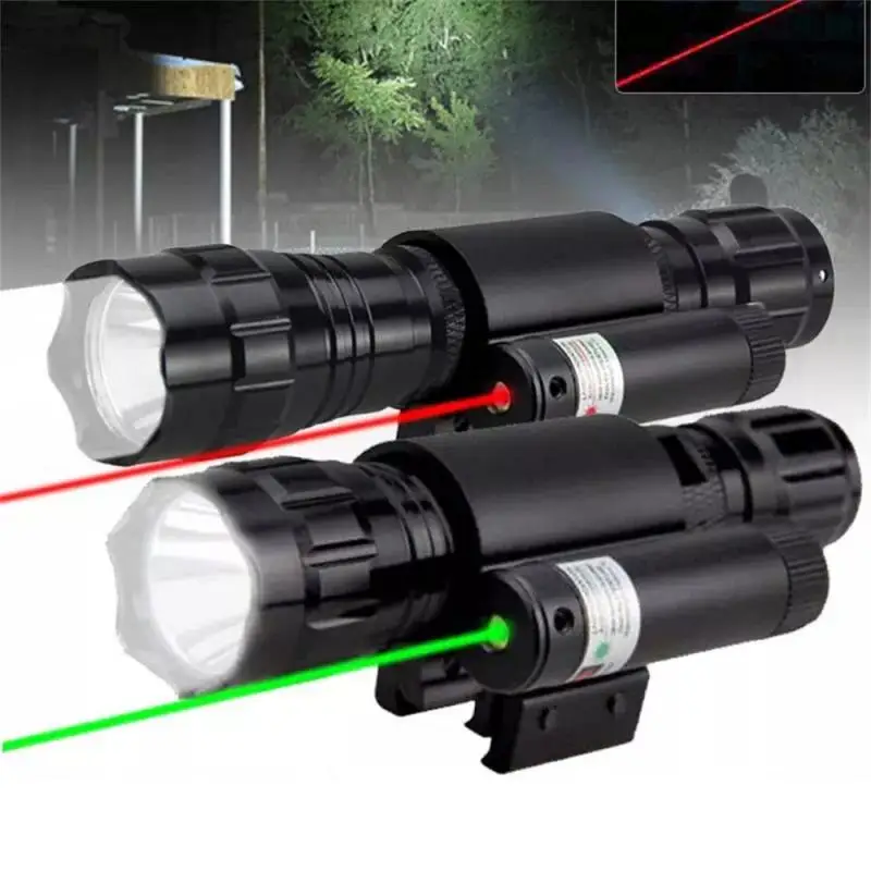 High-power Flashlight with Integrated Lase-r Aiming System for Effective Lighting and Precision Shooting