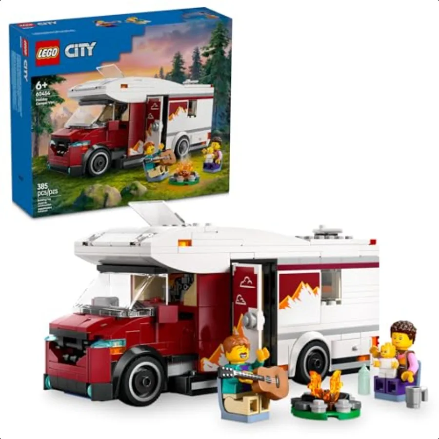 city-holiday-adventure-camper-van-ensemble-de-jouets-de-construction-jouet-de-vacances-pour-garcons-et-filles-ages-de-6-ans-et-plus-cadeau-d'anniversaire-comprenant-inifigur