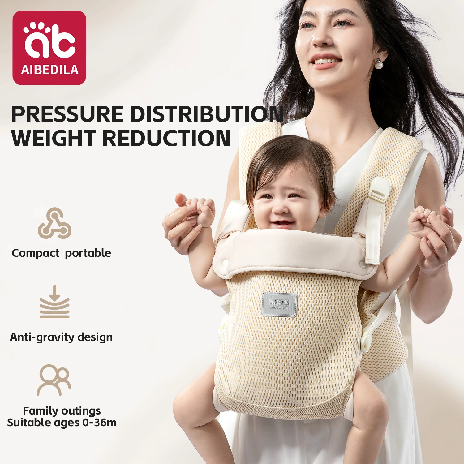 

AIBEDILA Baby Carrier Ergonomic Kangaroo Shoulder Strap for Infants Newborn Adjustable Comfortable Breathable Sling Backpack
