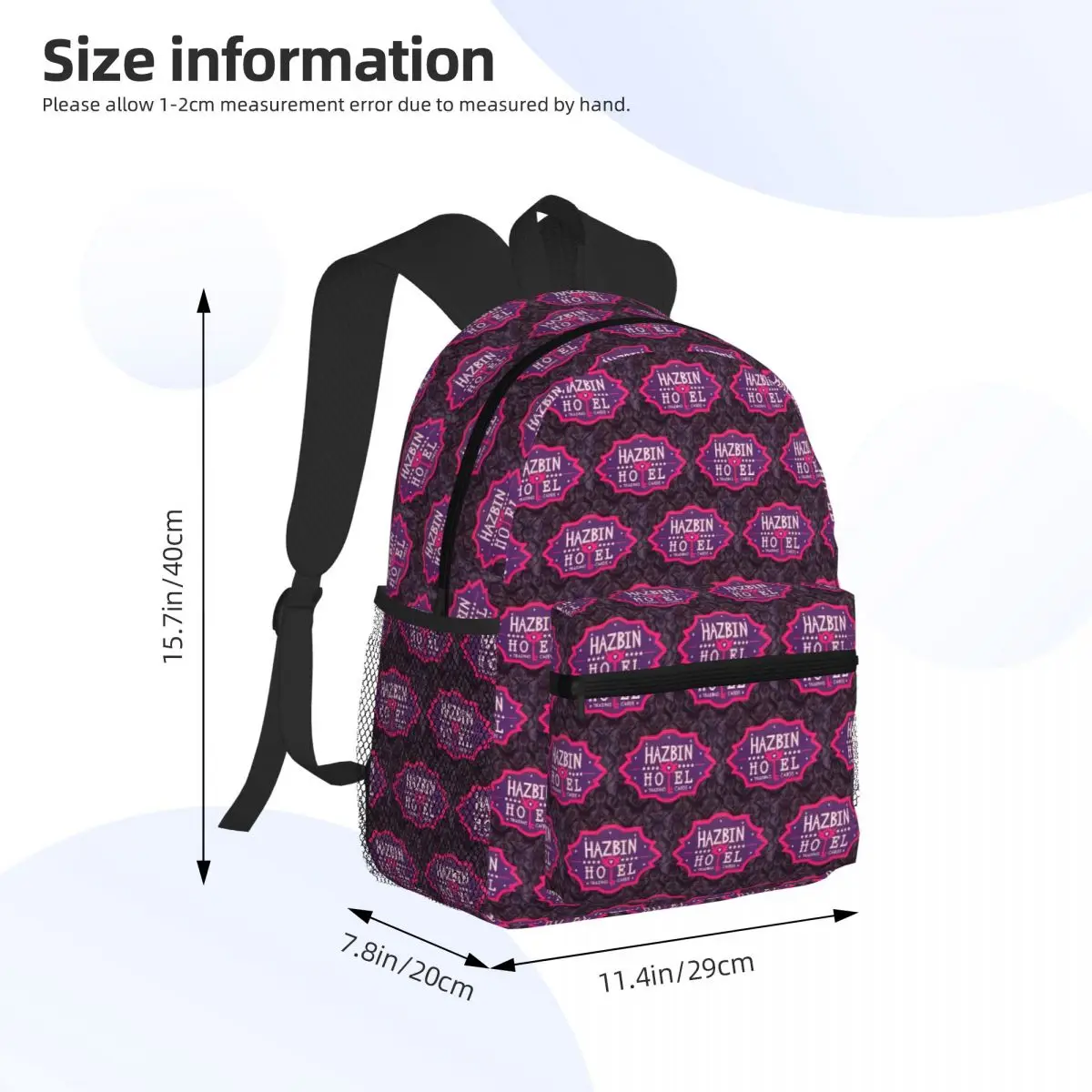 Hazbin Hotels Comedy Anime America Song And Dance Student Backpack School Bag Hiking Daypack for Men Women Bookbag Shoulder Bags