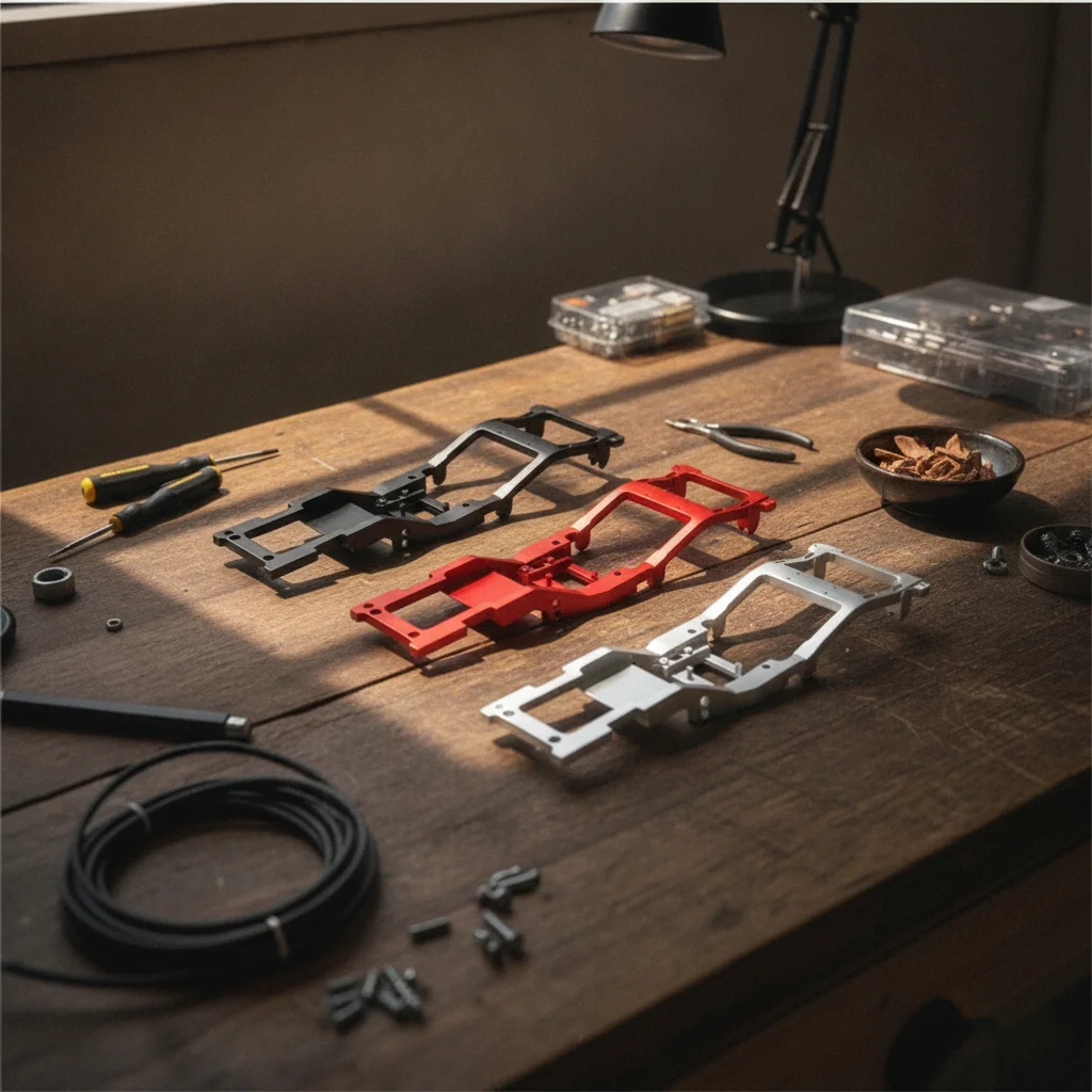Metal Chassis Frame with Screws Aluminum RC Car Frame Sturdy Heavy-Duty for Hobbyists, Upgrades, Modifications
