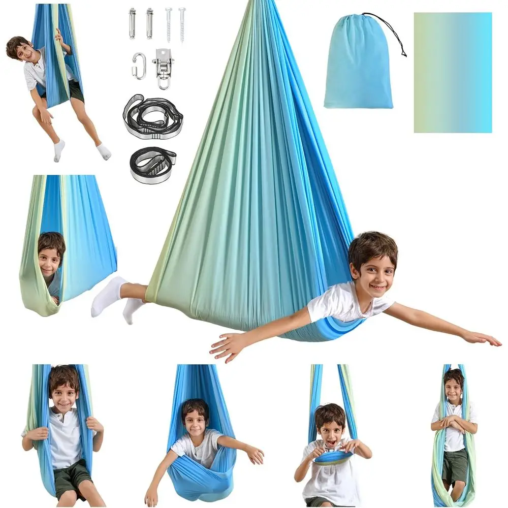 

Sensory Swing, Indoor & Outdoor Sensory Swing or Kids & Adults, Double Layer Therapy Cuddle Swing or Kid with Autism, Holds up t