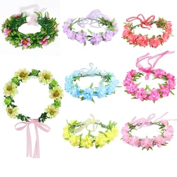 Flower Wreath for Kids Beach Holiday Accessories Infant Hawaii Hairband Princess Moana Accessories Children Garland Summer 2024