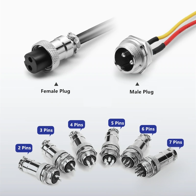 GX20 مقبس توصيل الطيران التوصيل مع كابل GX 20 لرسو السفن أنثى ذكر 2 3 4 5 6 7 دبوس جوي دائري #4