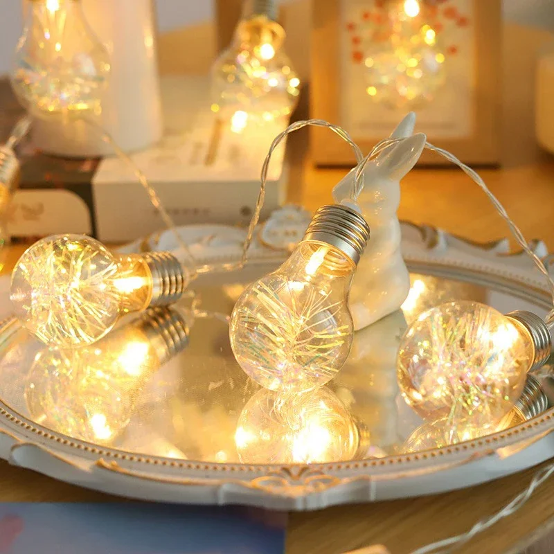 2M10Bulbs LED Fairy Lights Bulb Garland Bulb Light String Christmas New Year Wedding Party Bedroom Living Garden Decor Lamp