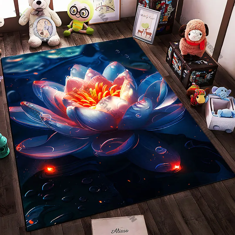 21 Sizes Glowing lotus water tranquility Printed Area Rugs for Adult Yoga Mats Living Room Decor Personalized Doormat