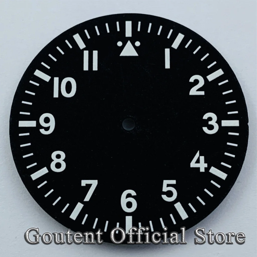 

Черный циферблат Goutent 35,5 мм подходит для NH35 Miyota 8205/8215/821A Mingzhu DG2813/3804, циферблаты наручных часов с механизмом