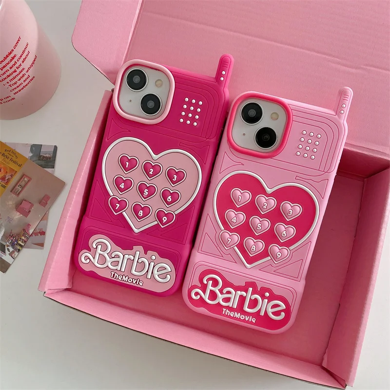 Luxury Cute Barbie Mobile Phone Case For IPhone 15 14 13 12 11 Pro Max Cartoon Girls Big Brother Silicone Back Protect Covers