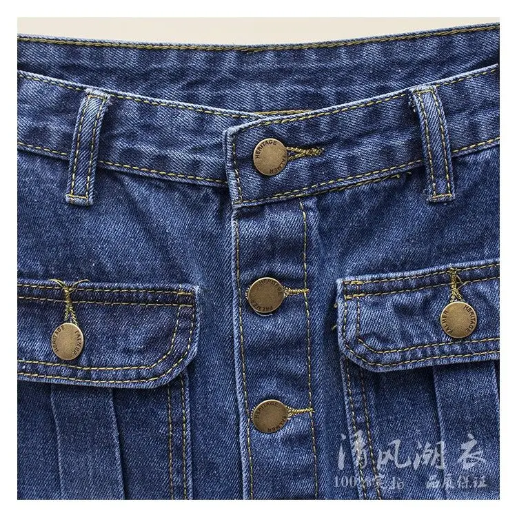 2026 Women Spring Autumn New Front Split Denim Sheath Skirts Female Single-Breasted Midi Skirts Ladies High Waist Pencil Skirts