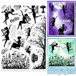 1PC Fairy Clear Stamps for DIY Scrapbooking Flowers Tree Silicone Stamp Seals Transparent Stamps for Cards Making Photo Album