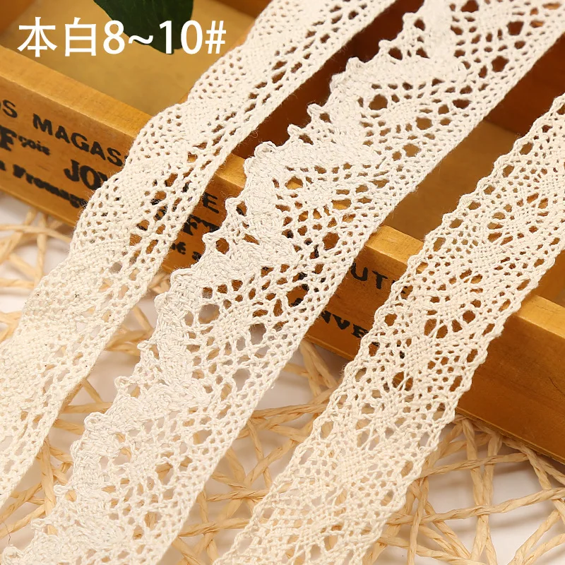 White Cotton Lace Woven Wide Lace Accessories DIY Tablecloth Sofa Bed Curtain Fabric Lace Ribbon African Sewing Brocade Fabric