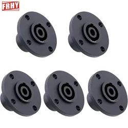 5 Pack 4 Pole Round Panel Mount Connector Twist Lock Speaker Compatible with Neutrik Speakon NA4LJ, NA4LJX, NL4MP, NL4MPR, NL4FC