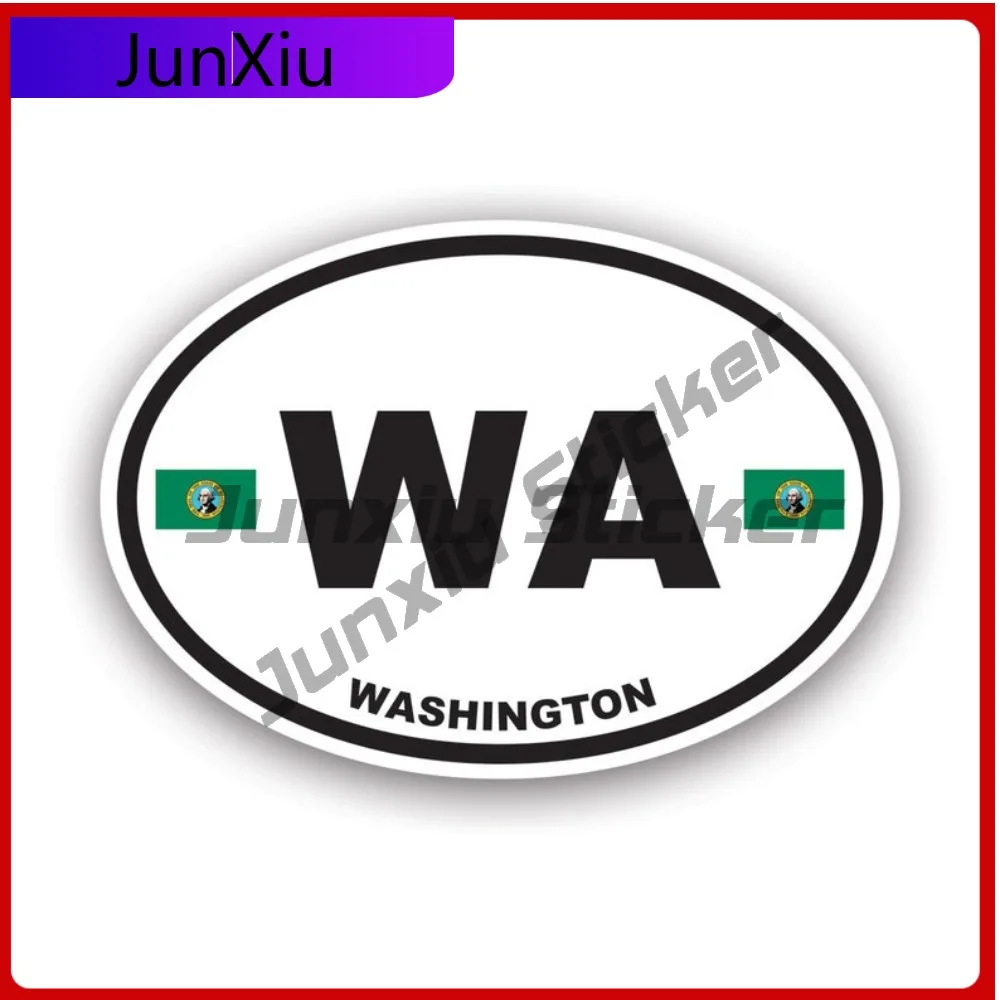 

Washington Flag Oval Sticker Waterproof Outdoor Anime Bumper Waterproof Vinyl Decal For Refrigerators Creative Outdoor Unique
