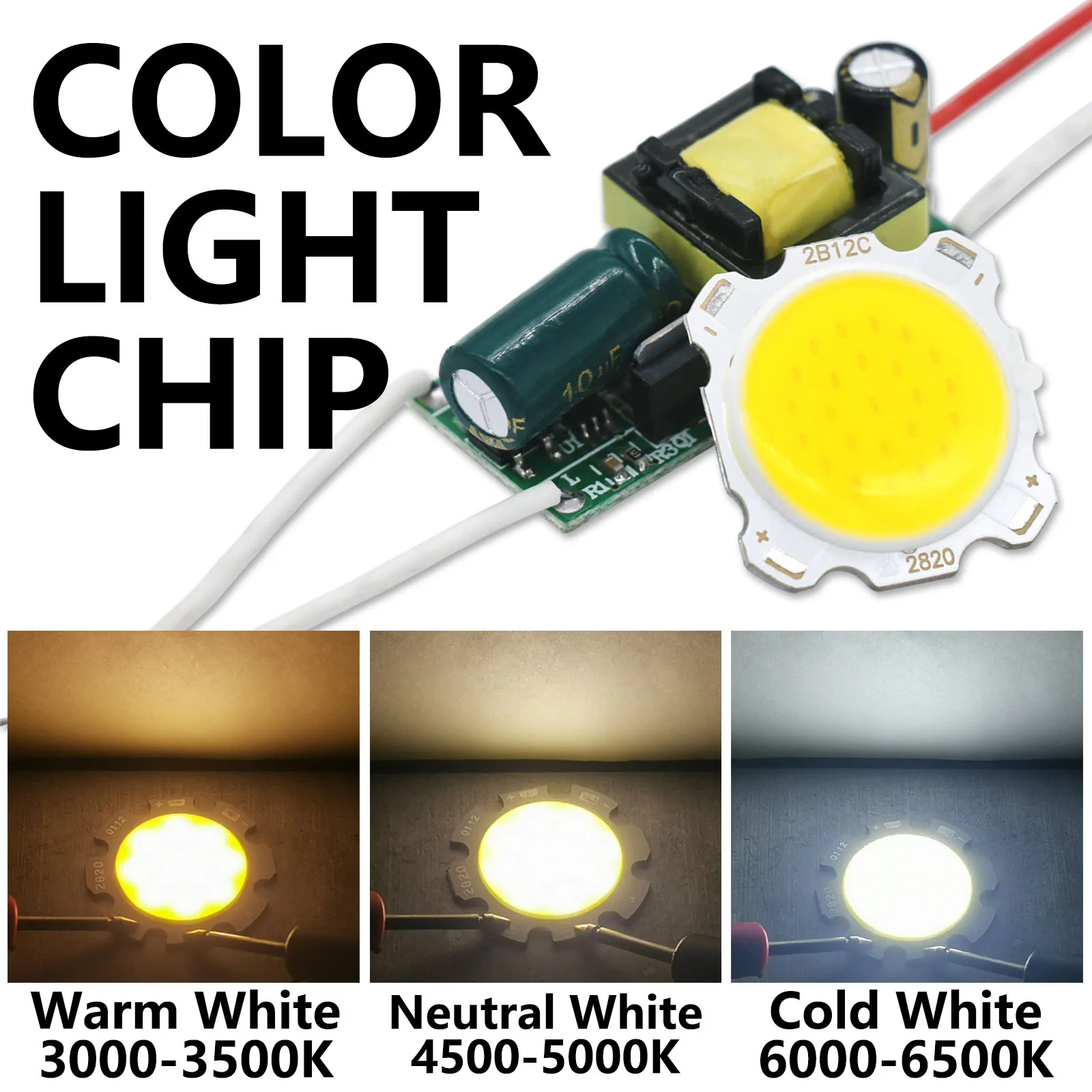 10W a Set LED Driver With LED COB SMD Chip 90-265V Warm/Cold/Neutral White Light Bulb DIY For LED Light Lamp Spotlight Downlight