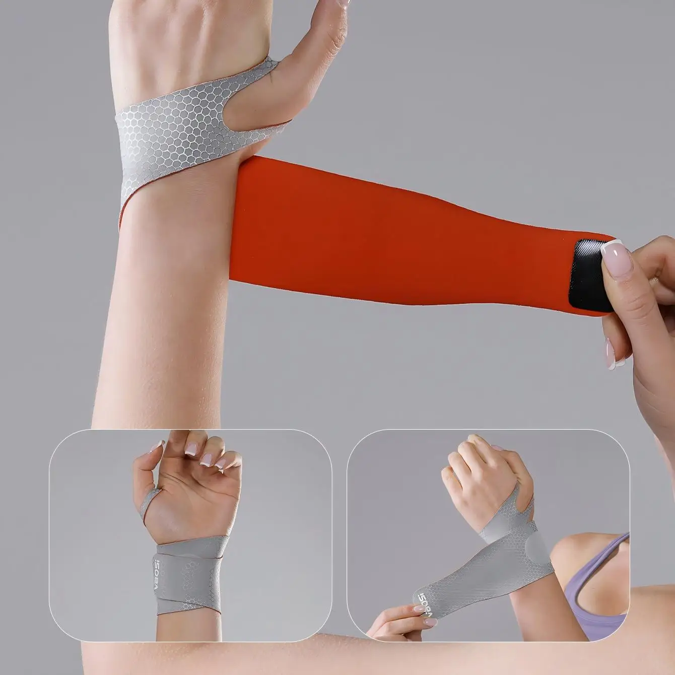 1-teilige leichte, laminierte, verstellbare Handgelenkbandage – Unisex-Unterstützung für Arbeit, Badminton und Fitnessstudio, Training für Damen und Herren – Detail 6