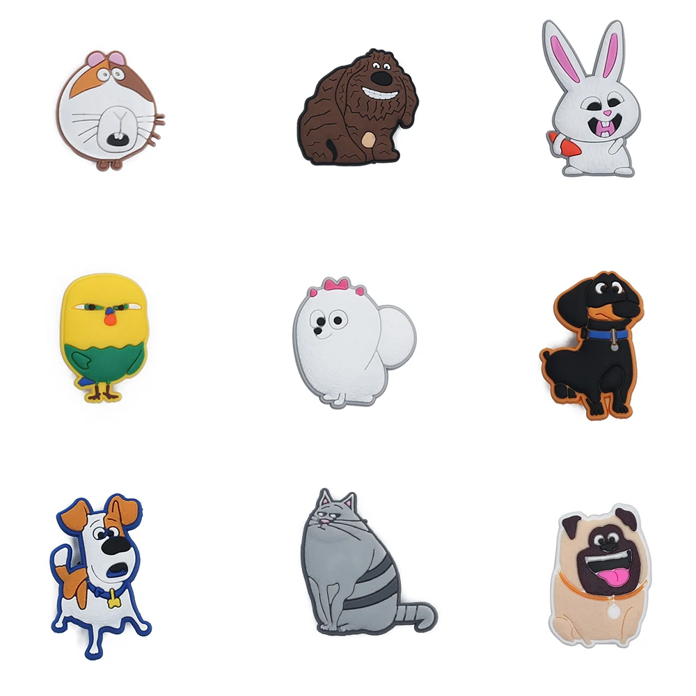 

9pcs/SET Pets Animail Series for Cartoon Shoe Charms Accessories DIY Decoration for Classic Clog Kids Gifts