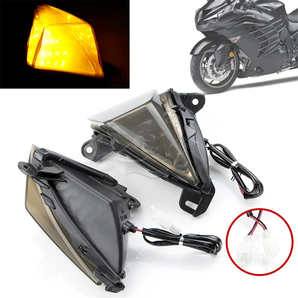 

Fit For kawasaki Ninja ZX-14R 2006 - 2020 Front Turn Light Blinker Indicator ZZR1400 ZX14R 2007 2008 2009 2010 2011 2012 GTR1400