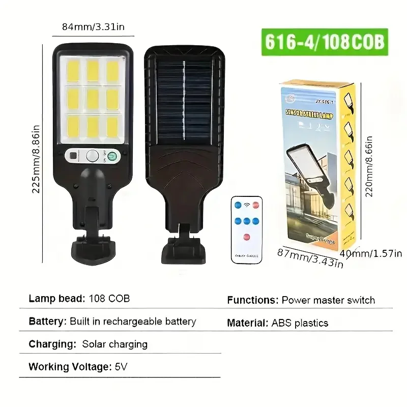 4 pc Solar Outdoor LED Wall Light with Human Body Waterproof Induction for Garden Terrace Garage Courtyard and Street Lighting 5