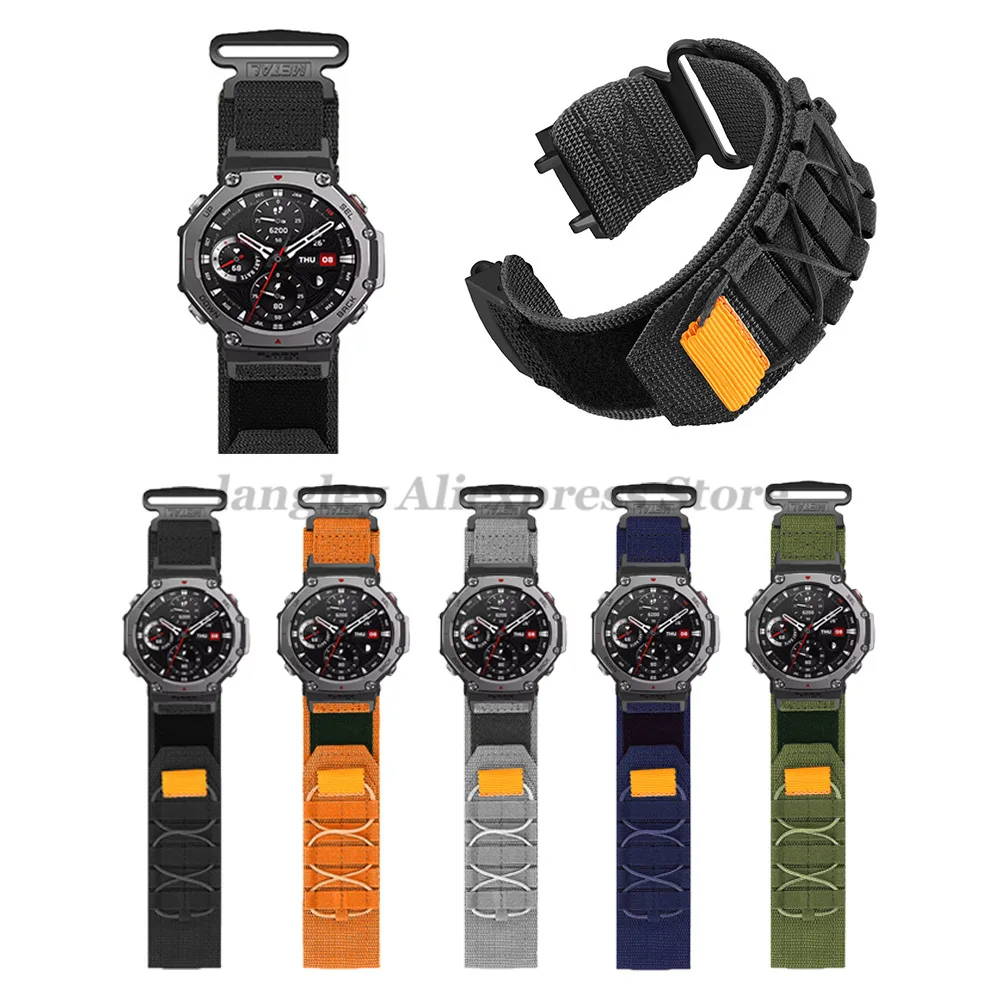 حزام نايلون مموه لـ Huami Amazfit T-rex 2 3 Ultra سوار لـ Amazfit T-rex Pro Tyrannosaurus Band استبدال معصمه