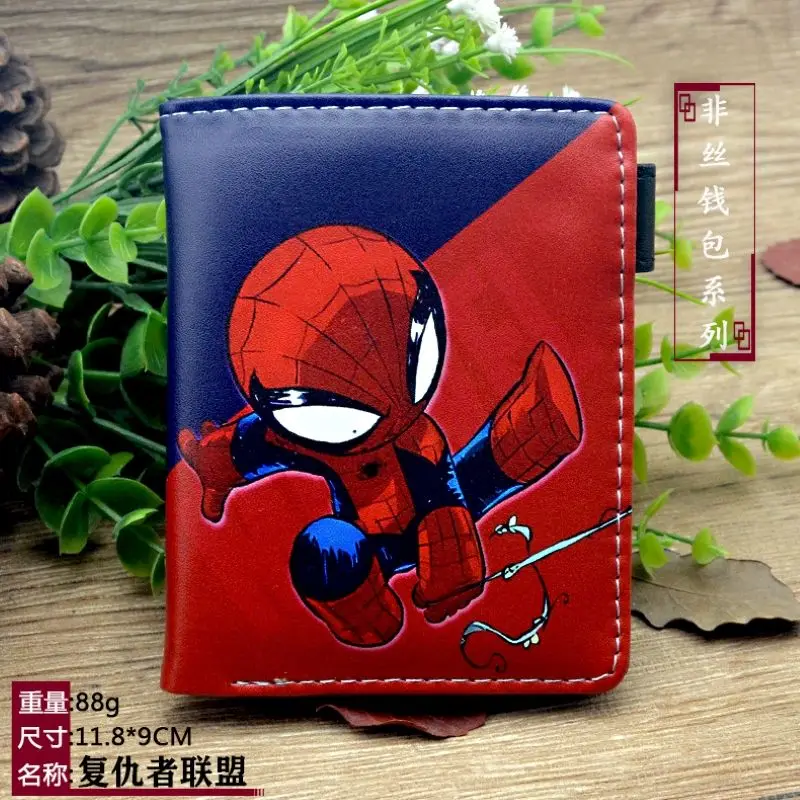 marvel Avengers Short Wallet Spider-Man Personalized Cartoon Children Boy Teenage Student Change Card Pack Anime Birthday Gift