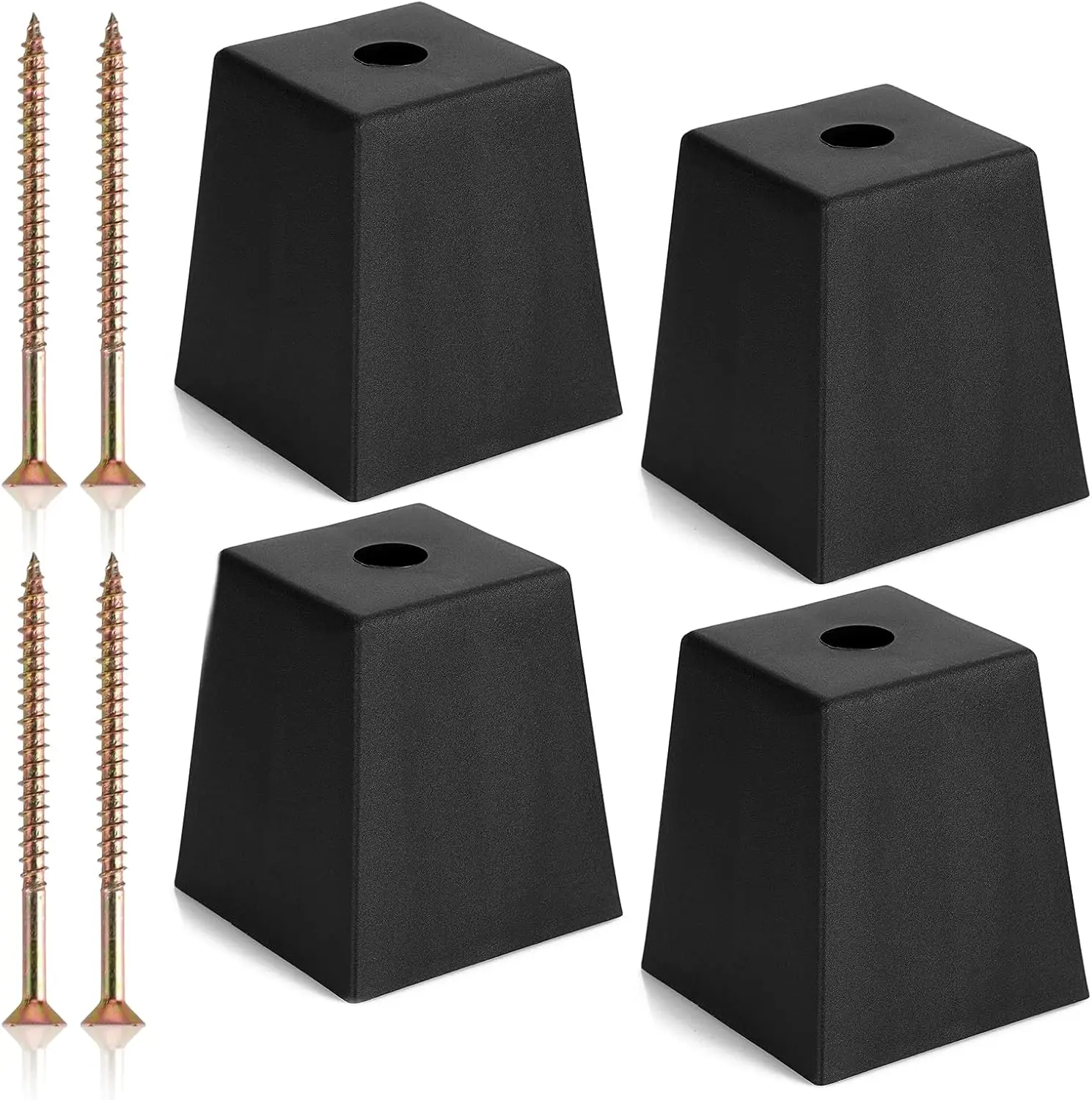 

4PCS 3 Inch Plastic Furniture Legs Screw-in Plastic Sofa Couch Legs Replacements, Square Furniture Feet Legs for Coffee Ta