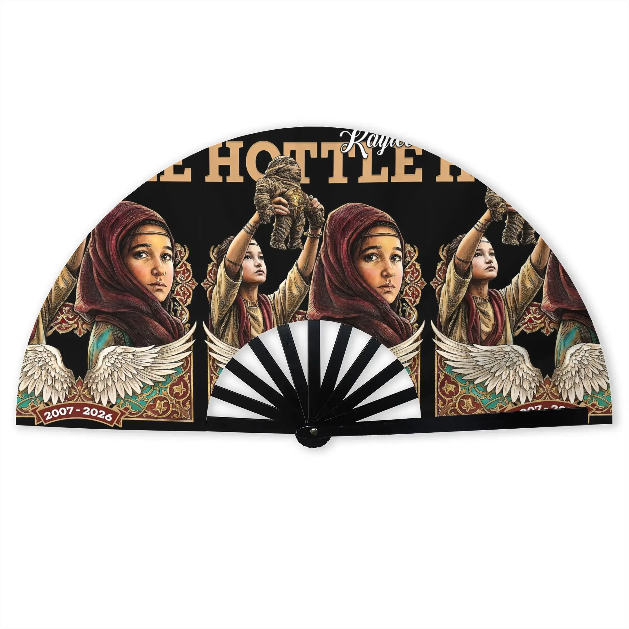 Kaylee Hottle Actor Folding Hand Fan Custom Timeless  Polyester Fabric Fan Funny Summer Accessory Decorative Fans