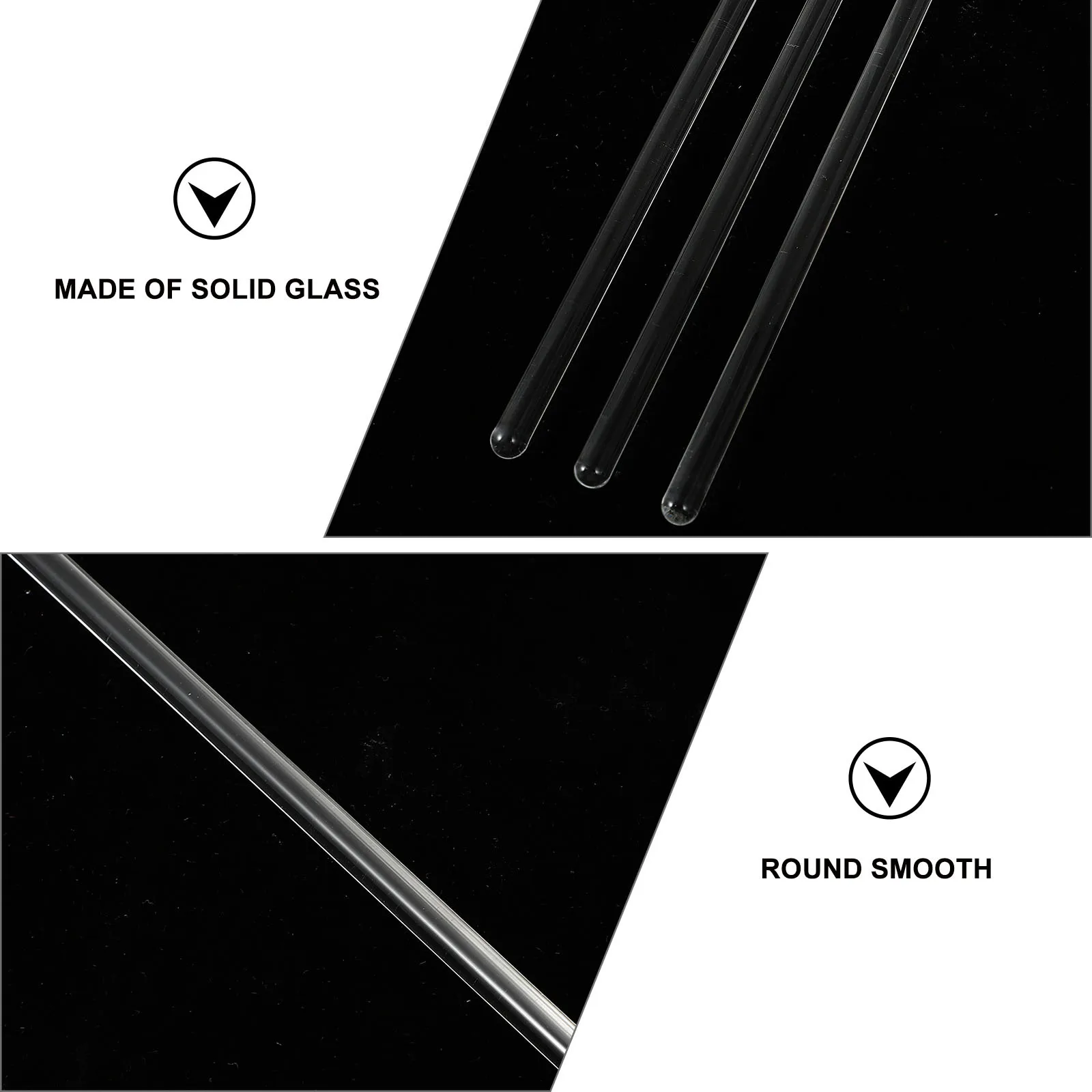

12Pcs Glass Stirring Rod Laboratory Mixer Solid Transparent Tools for Stirring Evaporating Dish Experiment Glass Buret Mixer