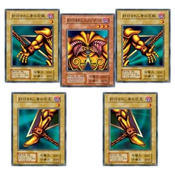 5Pcs/Set Yu Gi Oh Card Exodia the Forbidden One Castrated Version Anime Game Characters Collection DIY Toy Gift Color Flash Card