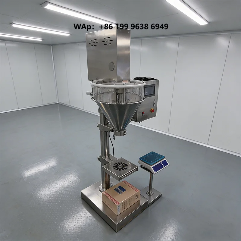 Open Hopper 300g-5kg Semi Automatic Milk Spice Powder Filling Machine Weighing System High Accuracy PLC Control for Vials Bags