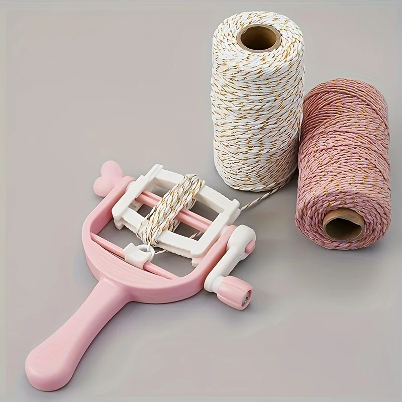 Pom Maker, Handheld Fringe Tool, DIY Yarn Ball Winder, Mini Tassel Craft Kit with Hand Crank