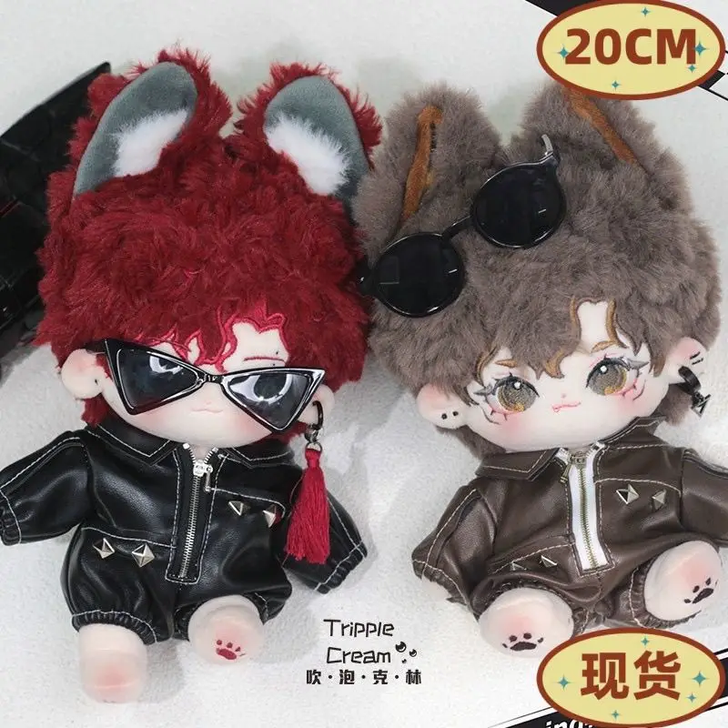 

20 см плюшевая игрушка, одежда для куклы, быстрый крутой мотоциклетный костюм, разноцветная кожаная куртка ручной работы, мужские и женские подарки на день рождения