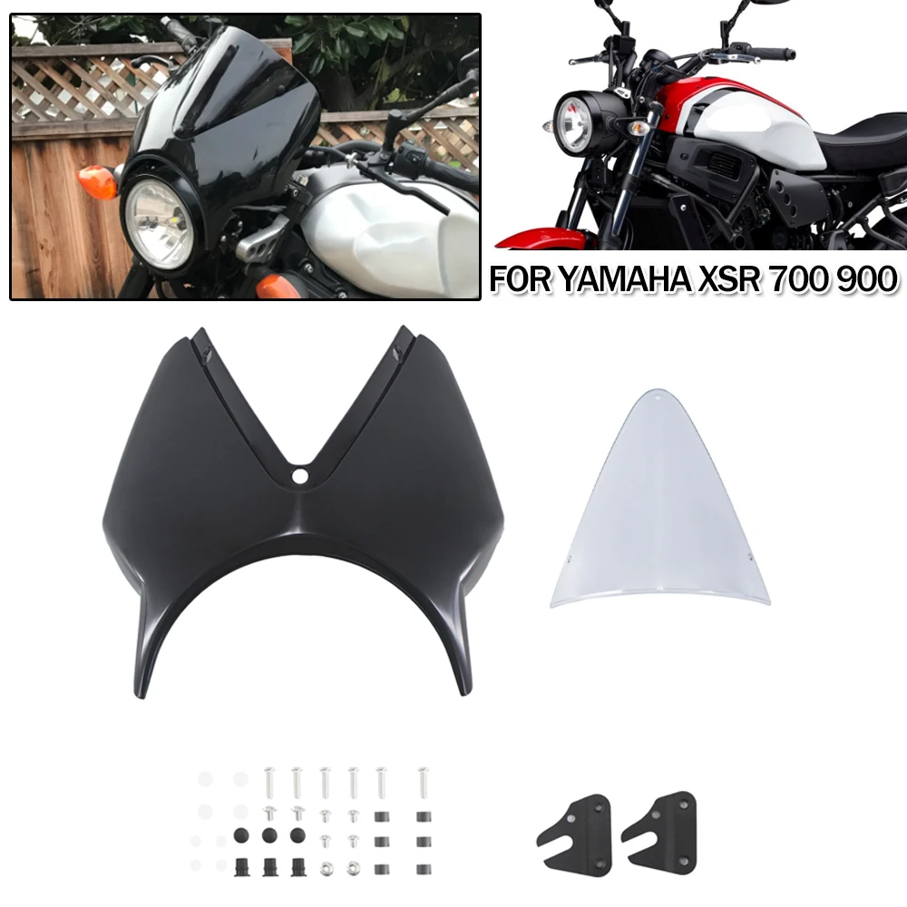 

Motorcycle Front Headlight Fairing Visor Deflector Wind Shield Screen For Yamaha XSR700 XSR900 XSR 700 900 Windscreen Windshield