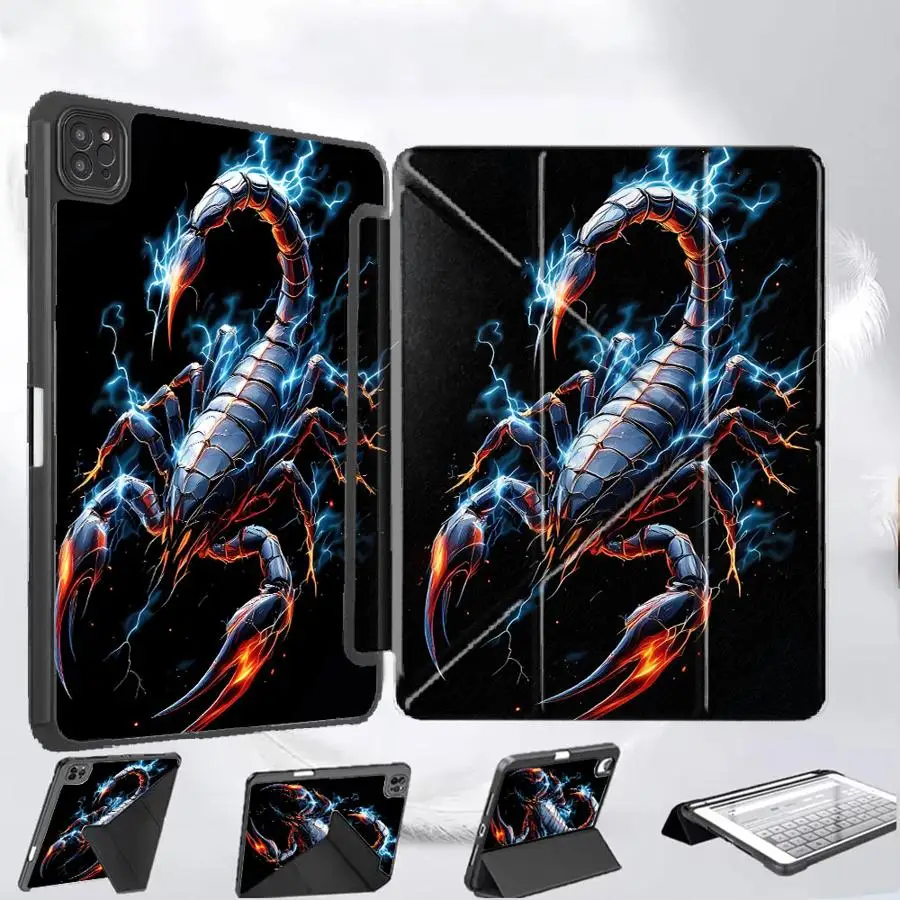 

Чехол-подставка Lightning Scorpion для планшетов iPad Mini 6, 7, Pro 11, 10, 9, 8, 7 поколений, 12.9 дюймов Pro 2025, Air 4, 5, M3, M2, M4