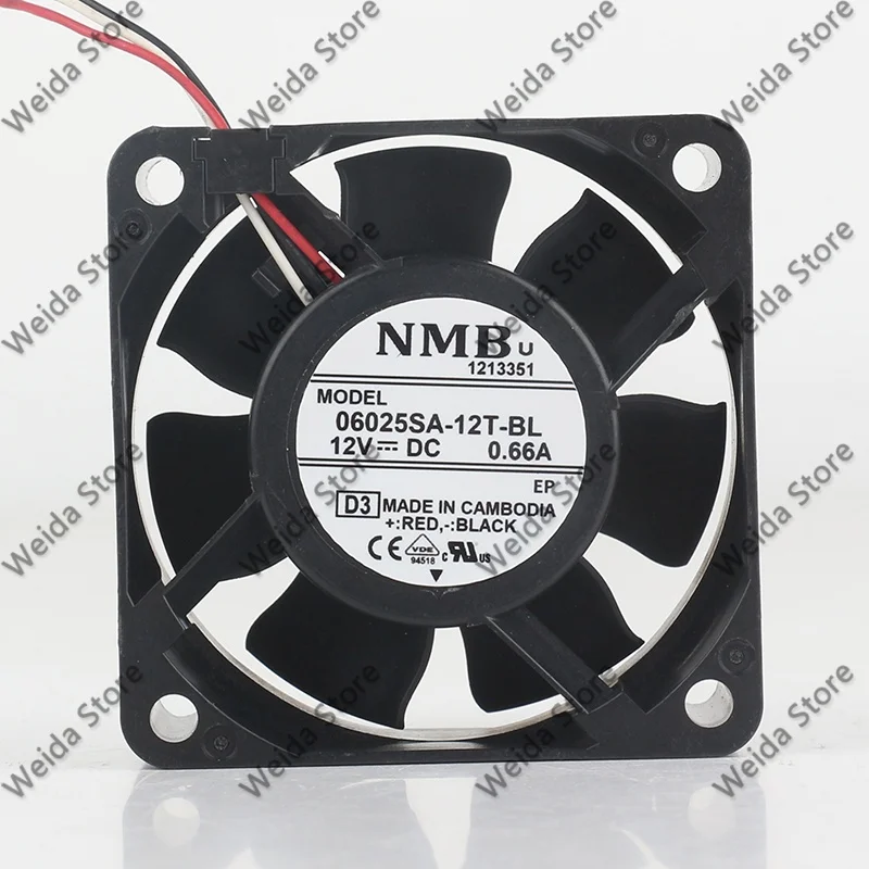 

New original/NMB 6CM 06025SA-12T-BL 12V 0.66A case power supply with large air intake fan