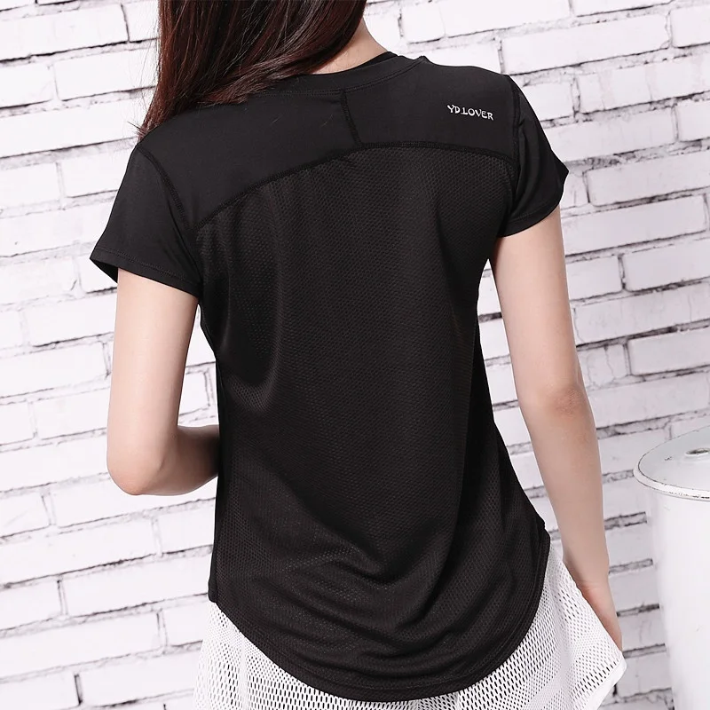 Ladies Sportswear Sports T-Shirt Women Running Clothes Fitness Yoga Quick-Drying Round Neck Short-Sleeved