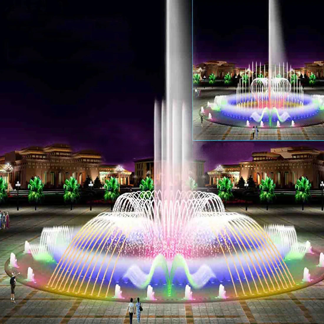 Personalização de equipamentos de construção e design de paisagem de fonte controlada por som controlada por programa