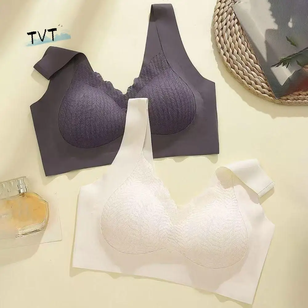 

Push Up Big Cup Wireless Deep V Bra Anti-sagging Gathered Breasts Underwear for Women Lingerie Shockproof Seamless Bra Yoga