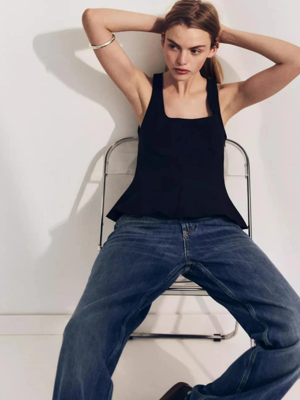 

Весна 202, женская облегающая юбка с девятью точками, жилет, топ с эластичным подолом, Новое поступление, бальное универсальное полиэфирное волокно