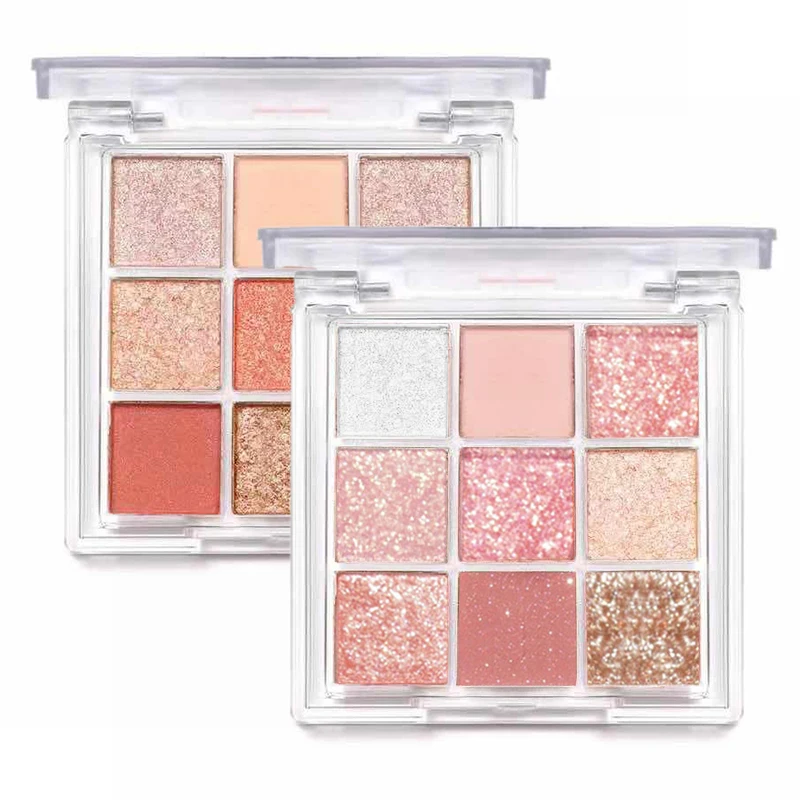 Blush de alto brilho de longa duração, elegante, fácil de mistura, brilho fosco, impermeável, textura cremosa, paleta de sombras na moda