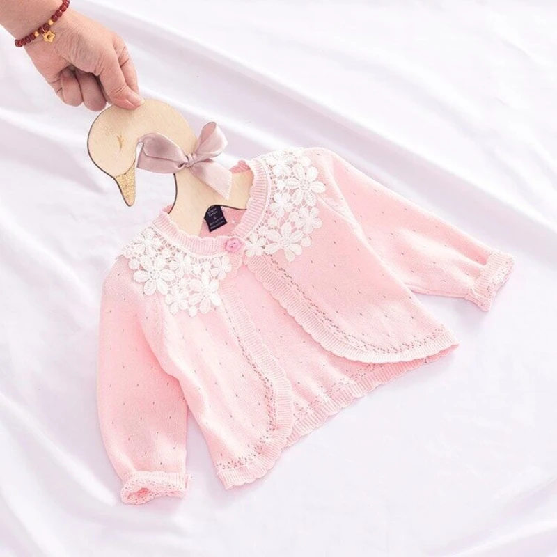 0-10yrs Thin Baby Cardigan for Toddler Outerwear Pink Cotton Baby Girls Jacket for 1 2 3 4 Years Old Infnat Clothes OGC225435