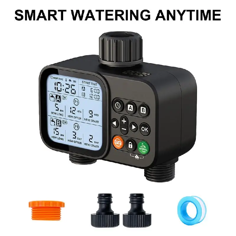 Timed Irrigator, Dual Output Automatic Watering Machine, Irrigation Timer, Watering Artifact, Automatic Watering Machine