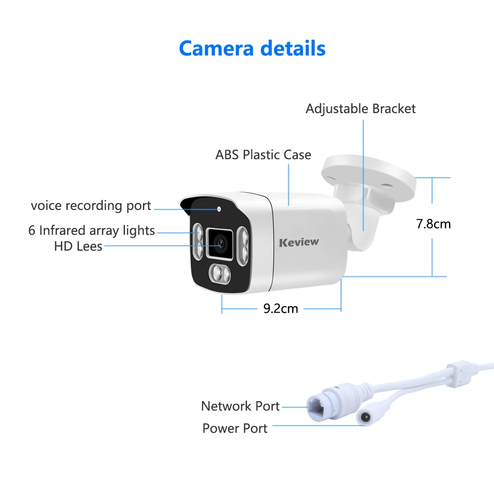 4K Poe Video Surveillance Camera IP Onvif Audio 48V POE Or DC 12V 4MP 8MP Night Vision Bullet WaterProof security camera for NVR